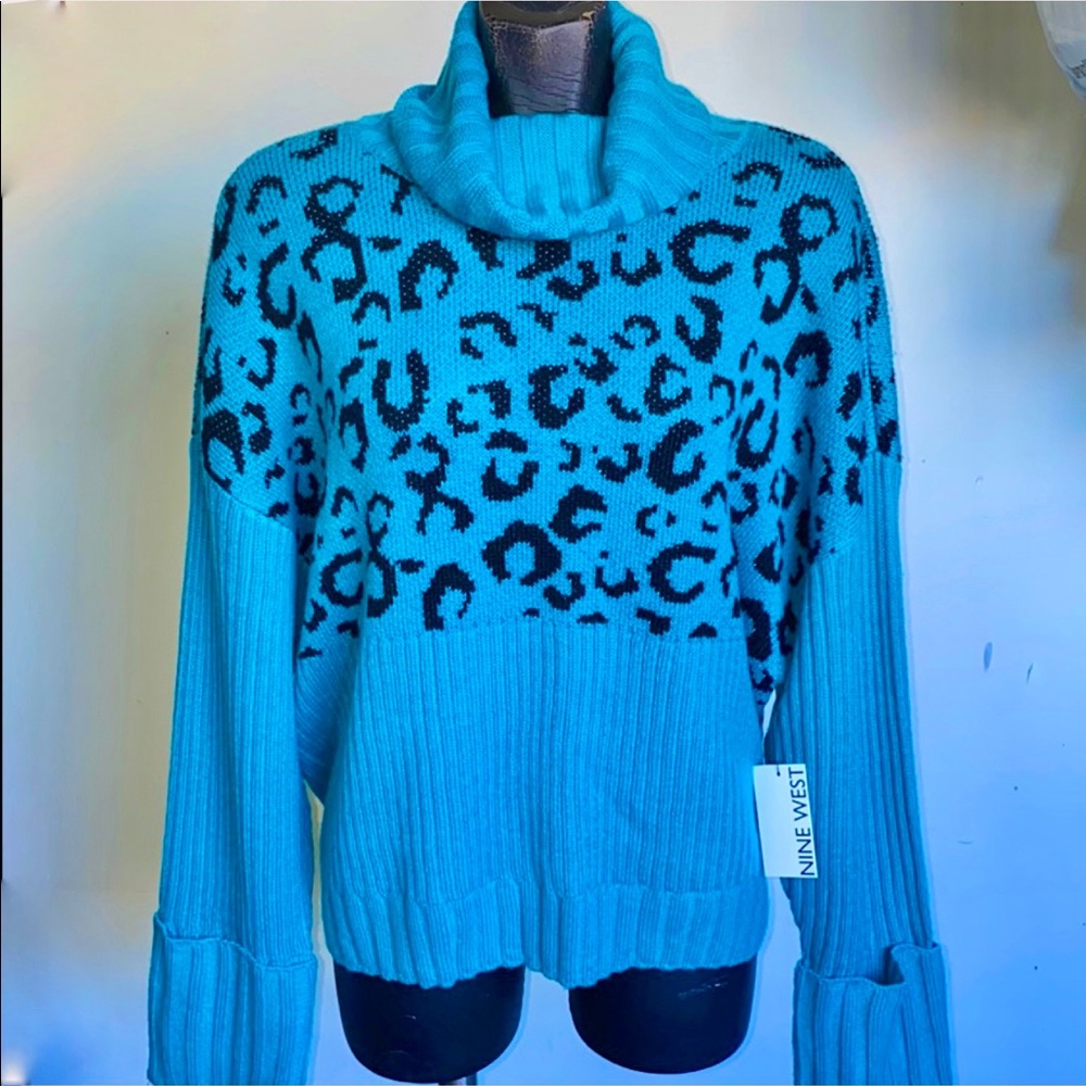 NWT NINE WEST pullover turquoise sweater